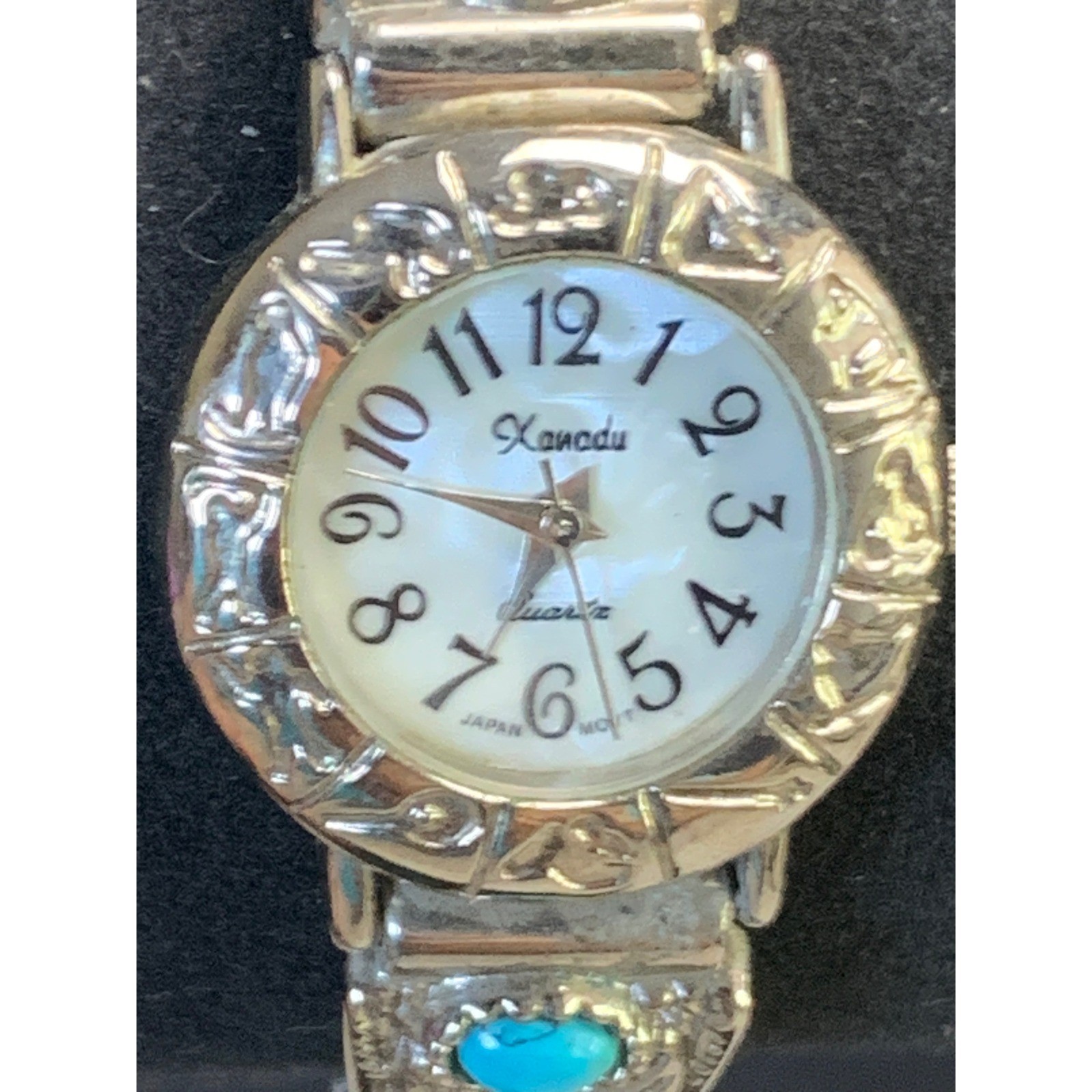 Xanadu Womens Quartz Watch Western Turquoise Style Silver Tone Expansion Band