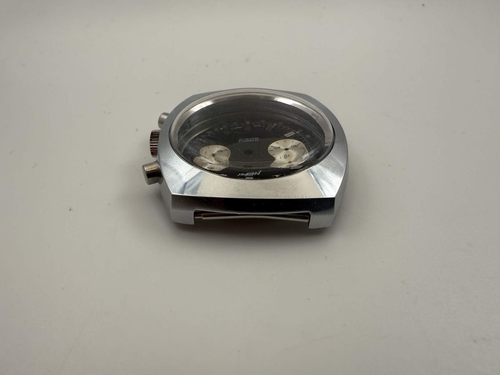 NOS Swiss Made Valjoux 7733 Chronograph Case with 30.5 mm Neri Dial