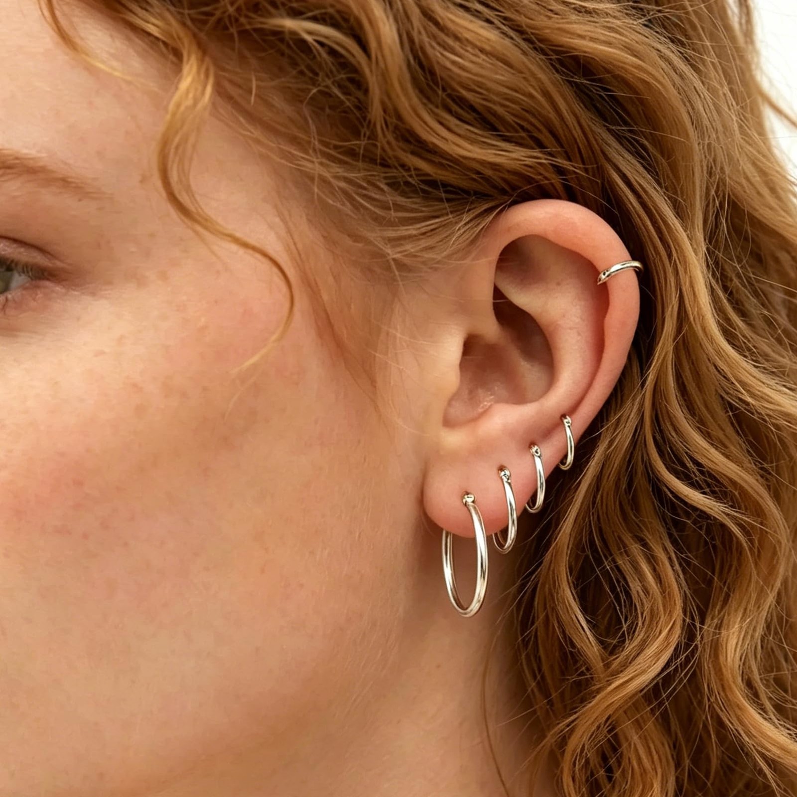 5 Pairs Surgical Huggie Hoop Earrings Set for Women, Small Silver 316L Stainl…