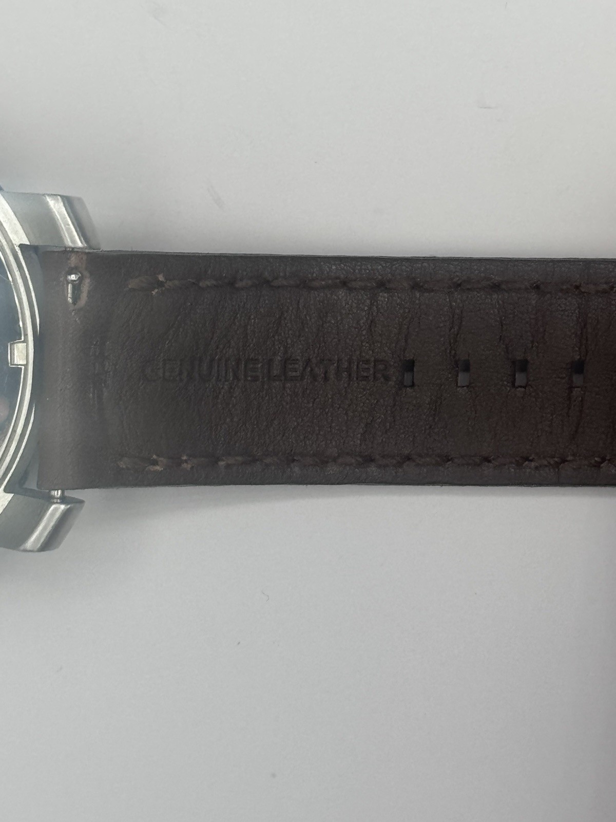 Fossil Nate JR1390 Men’s Chronograph Watch Cream Dial 50mm Brown Leather Strap