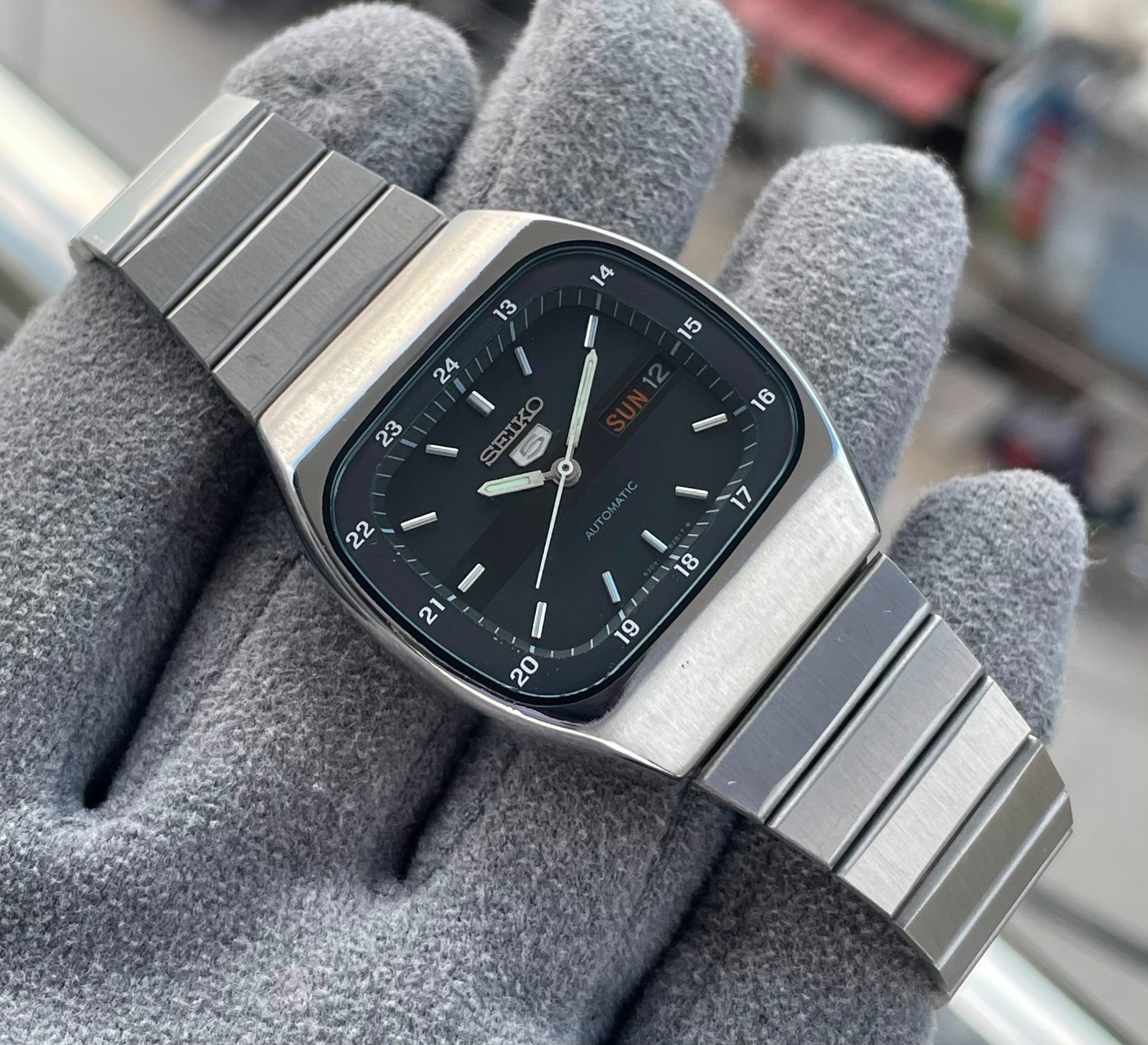 vintage Seiko 5 Automatic square tv shape call 6309-523A Men’s wrist watch japan