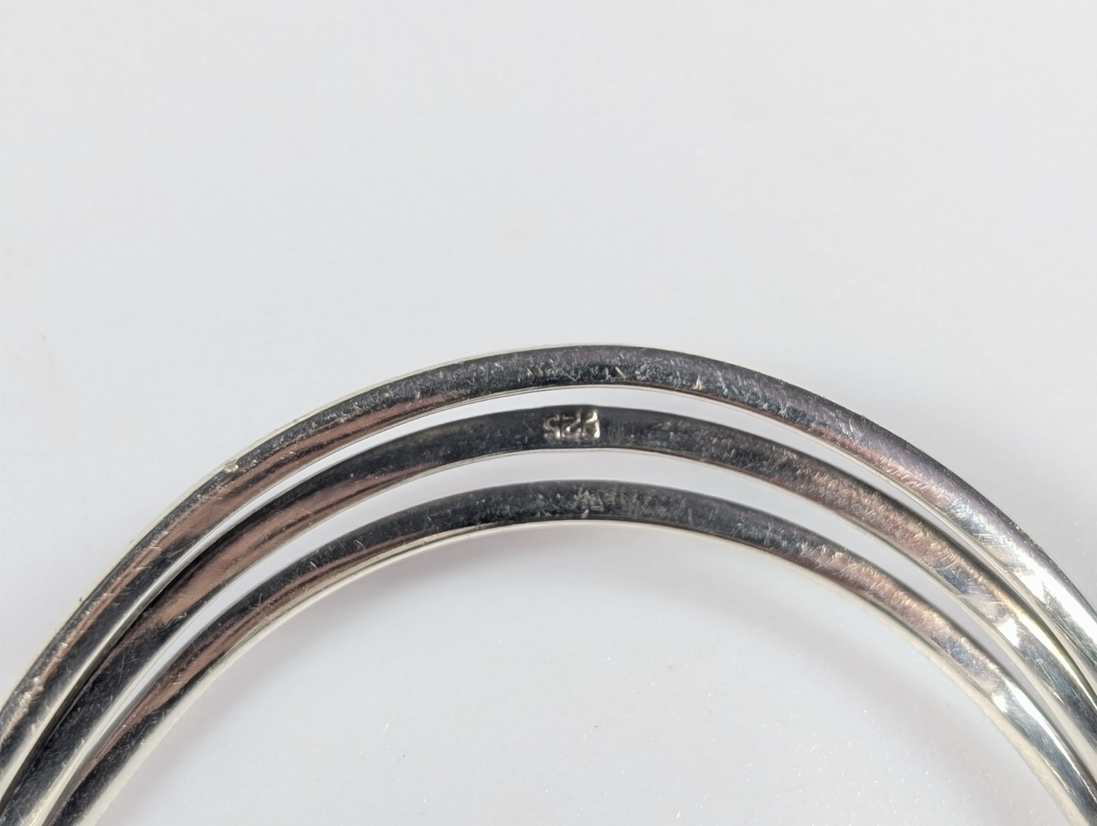 Vtg TAXCO REPRODUCTION Sterling Silver 925 MODERNIST Wavy Cuff Bracelet 6.5″