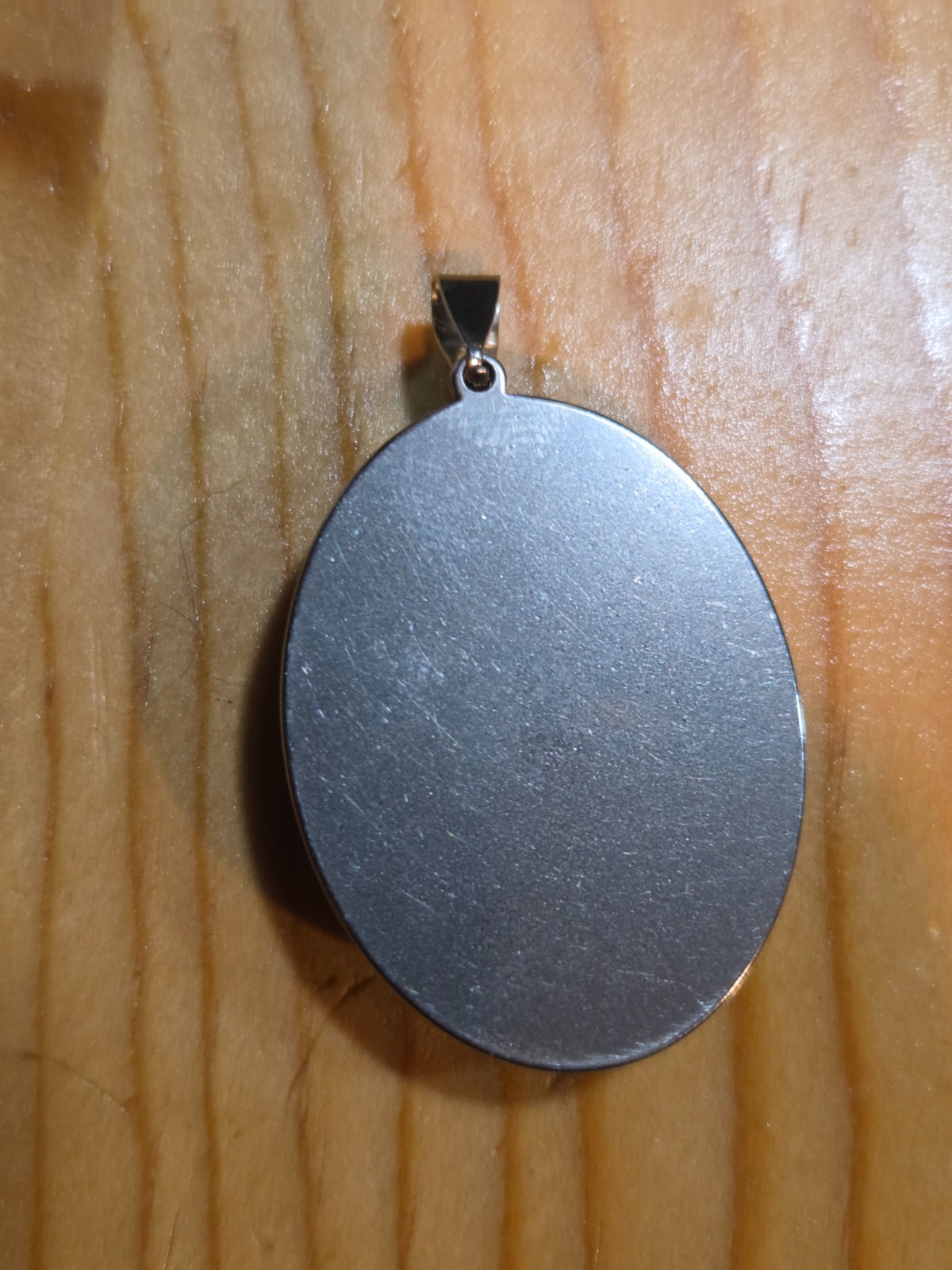 OOAK Nebula Series Petri Effect Resin Oval Pendant Stainless Steel N091