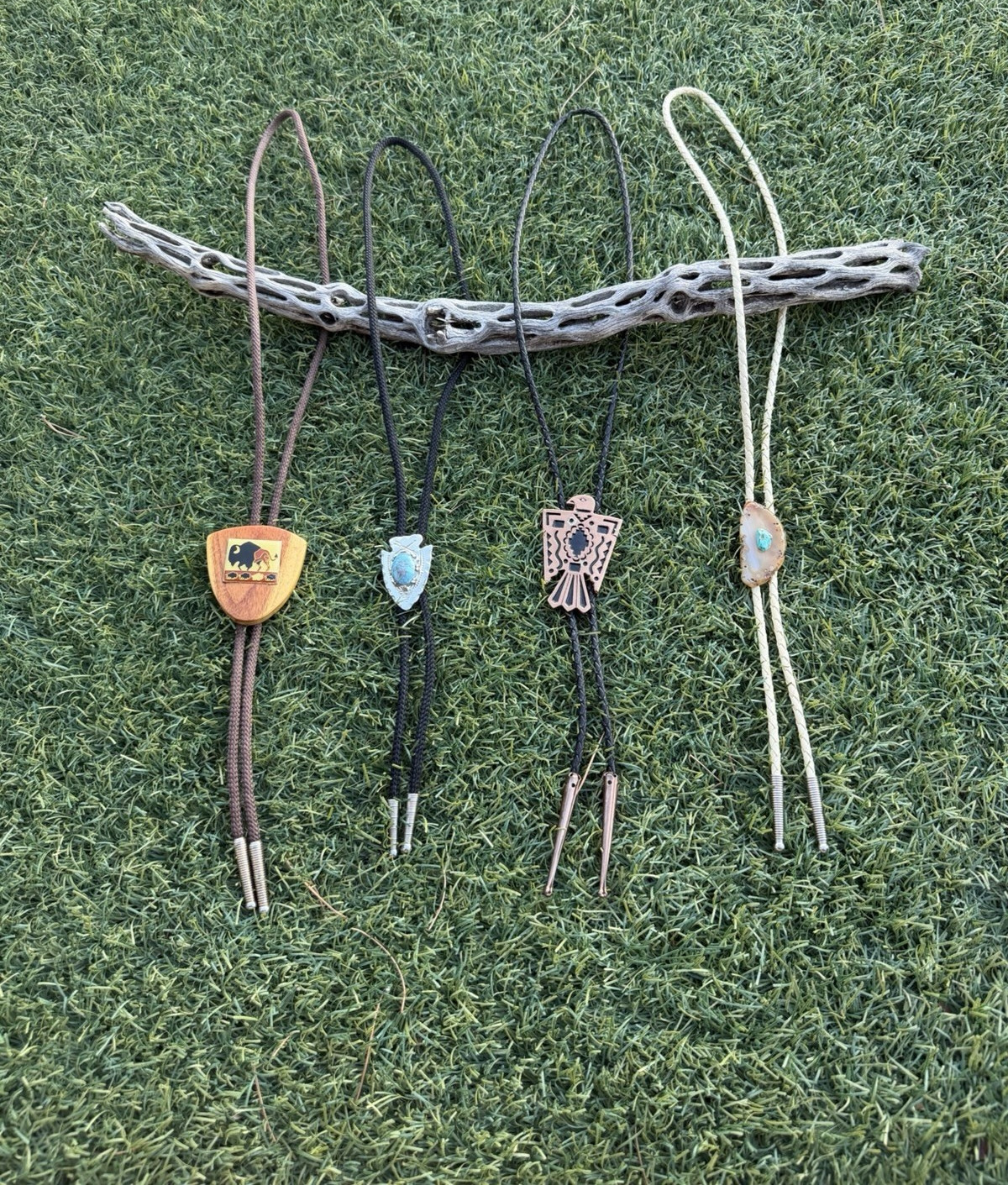 Lot of 4 Men’s Bolo Ties with Native Features