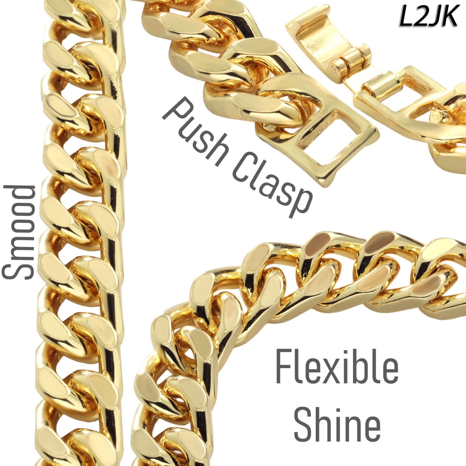 Solid Cuban Link Chain Necklace 10mm 30″In Men’s 14k Gold Plated Hip Hop Fashion