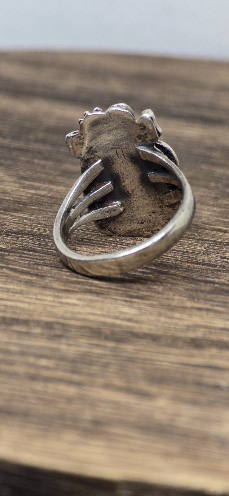 Sterling Silver Native American Style Malachite Ring-unidentified Maker’s Mark