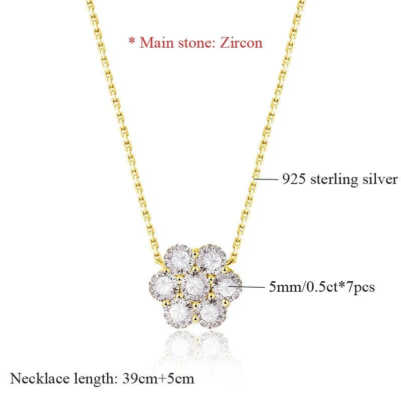 Top Quality Real Moissanite Pendant Necklace 925 Sterling Silver Party for Women