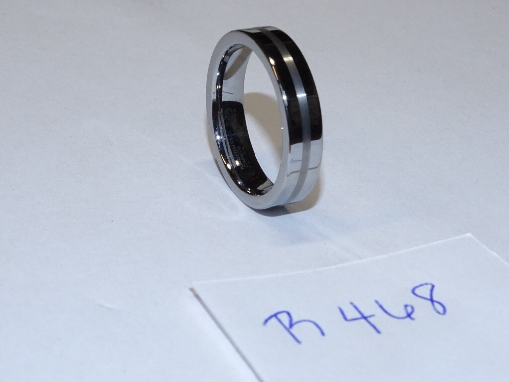 Triton Tungsten Carbide Wedding Ring 5mm Size 10 Silver w/Light Center #R468