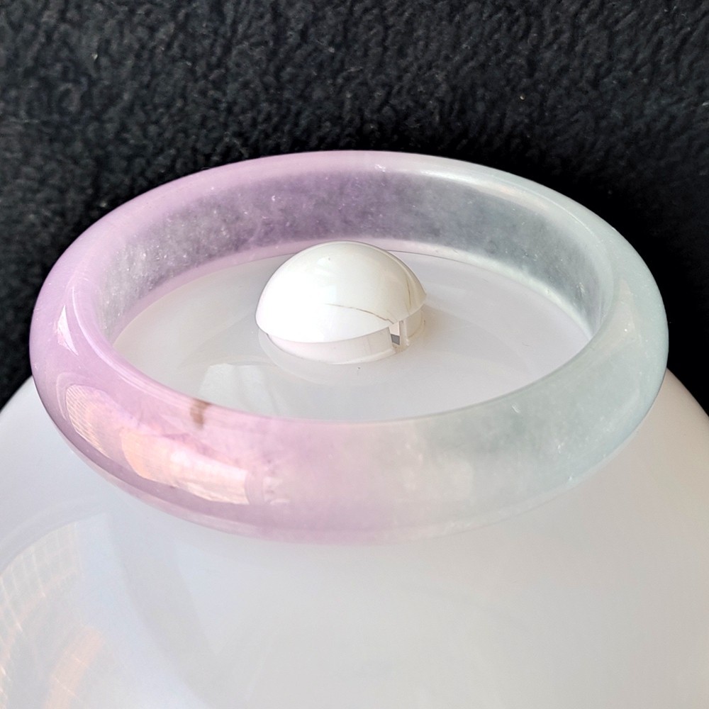 Certified Ice Lavender 65-66mm Natural Burma Jade jadeite Big Bangle Bracelet
