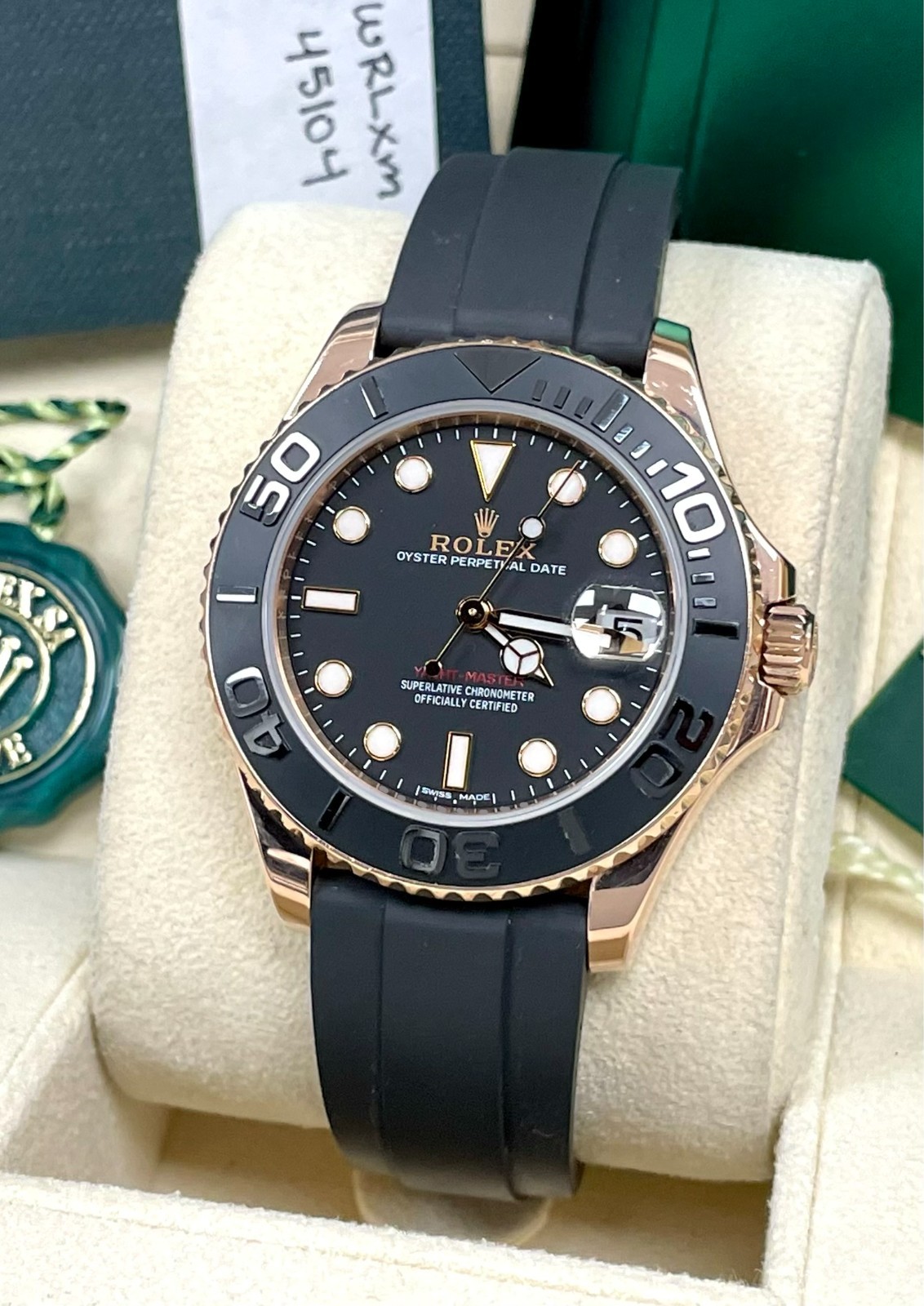 Rolex Yacht-Master 268655 Rose Gold On Oysterflex 2015 Full Set 37mm