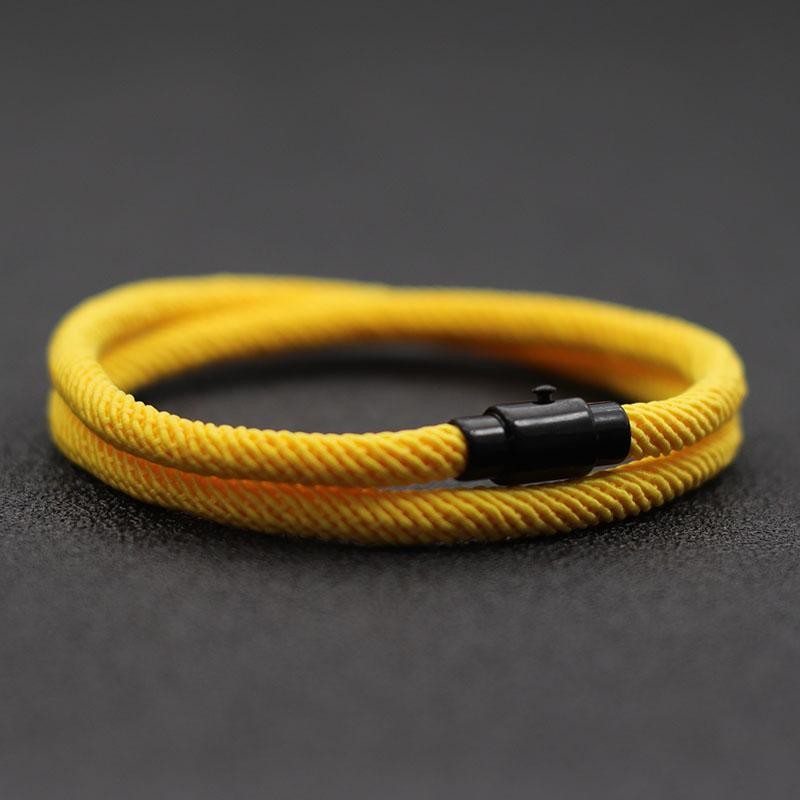 Simple Style Men’s Rope Bracelet Double Layer 4mm Thread Fabric Casual Accessory