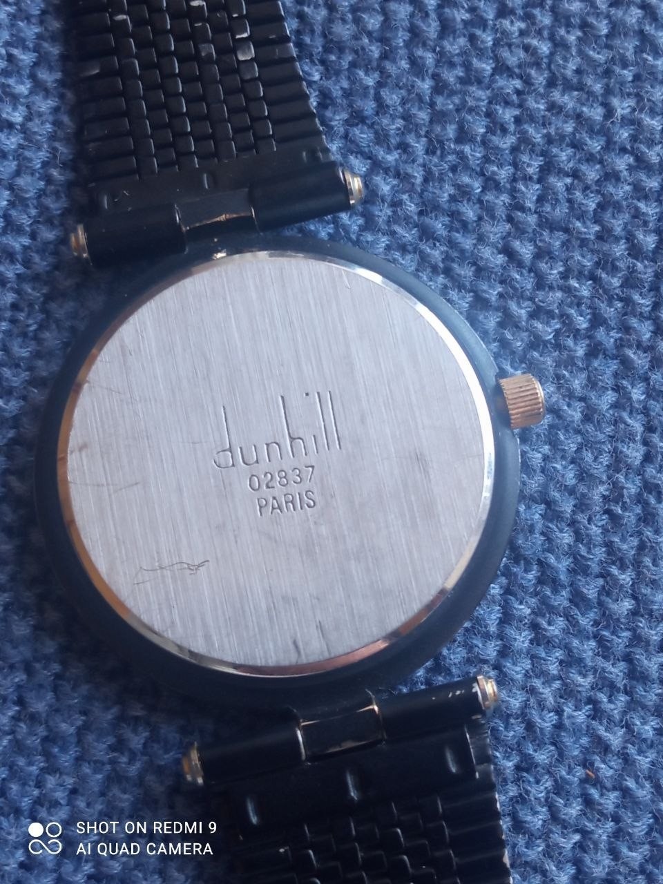 Rare Vintage Dunhill Watch Quartz Two Tone Gold & Black Dial Unisex 32 cm