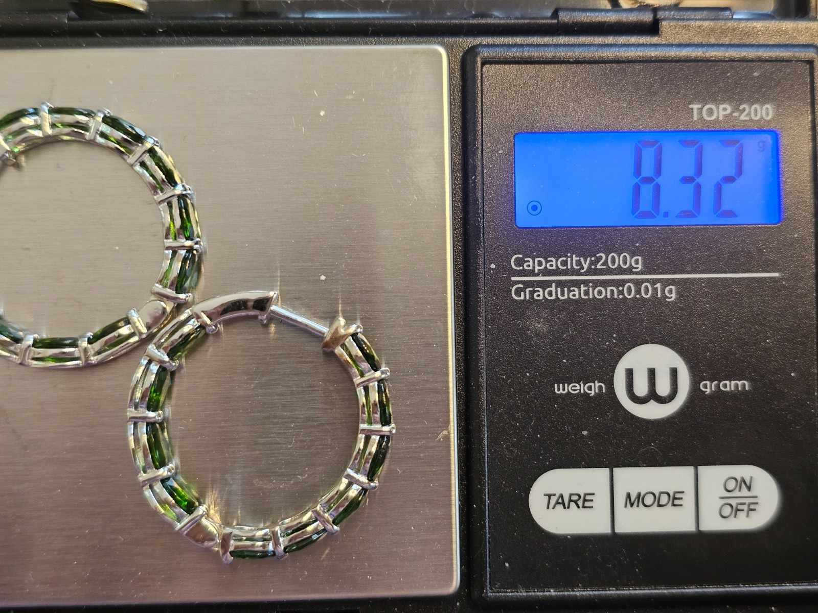 10.5 ctw Chrome Diopside Sterling Silver Inside Out Hoop Earrings