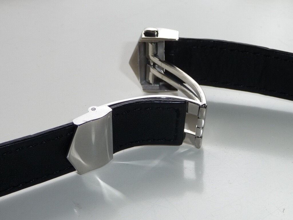 22mm, 20mm Genuine Leather Watch Band Strap with Deployment Clasp