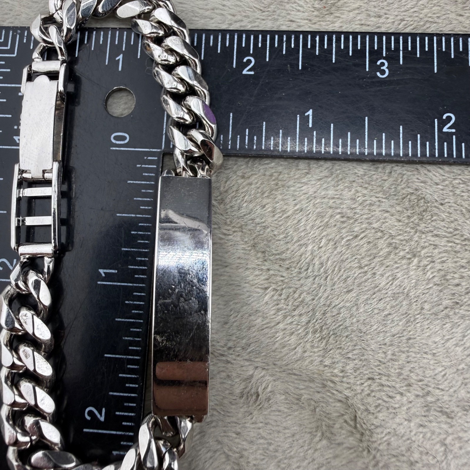 Vintage ID Bracelet Silver Tone NOT Engraved Adjustable 8.5”