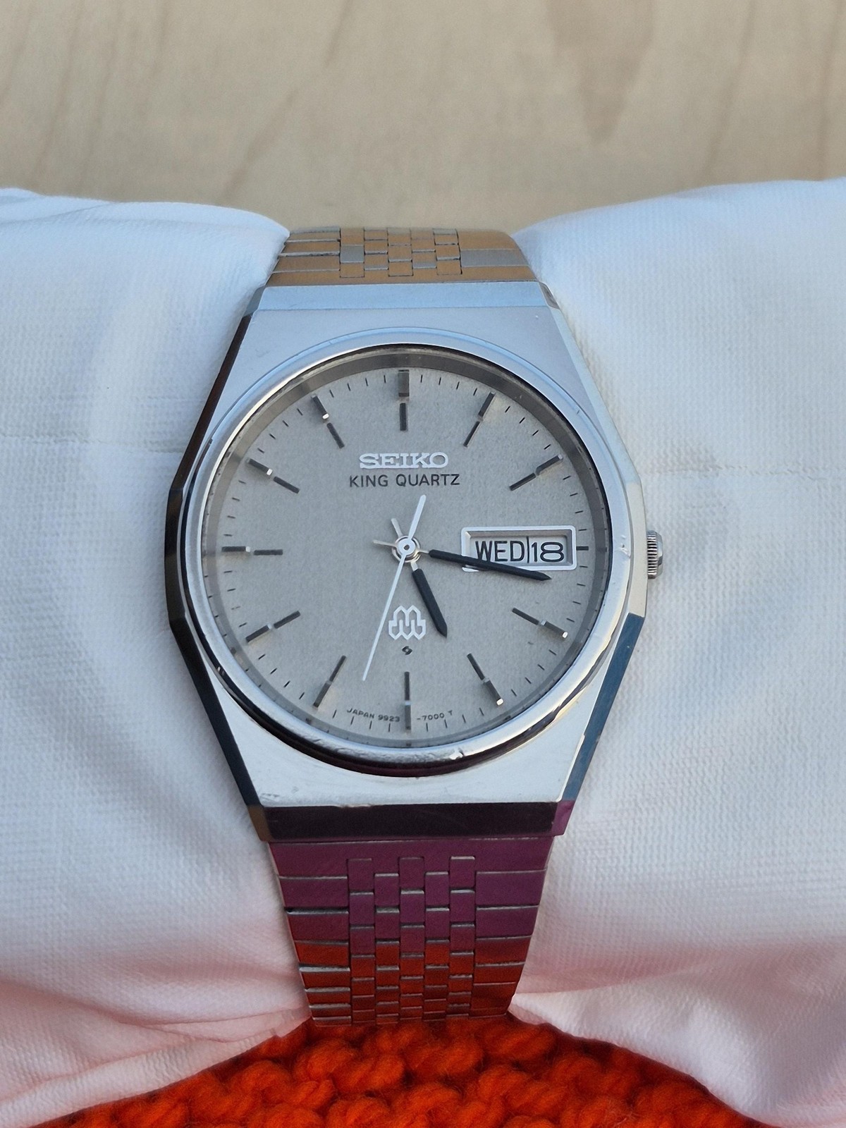 Vintage Seiko King Twin Quartz Watch 9923-7000 Stainless Steel Day Date JDM HAQ
