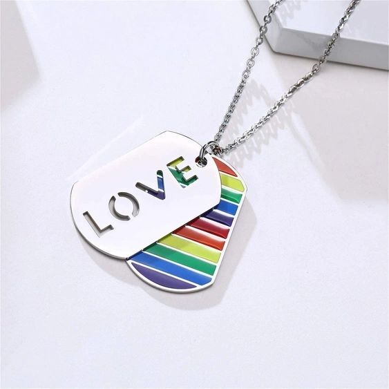 Rainbow Letter Necklace in Stainless Steel by Perimade & Co