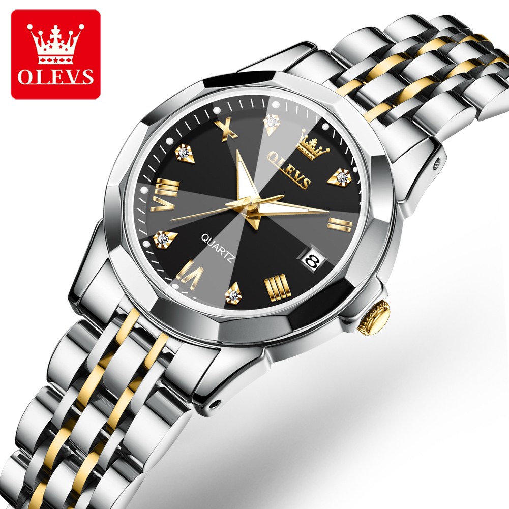 OLEVS Women Watch Stainless Steel 3 ATM Waterproof Wristwatch