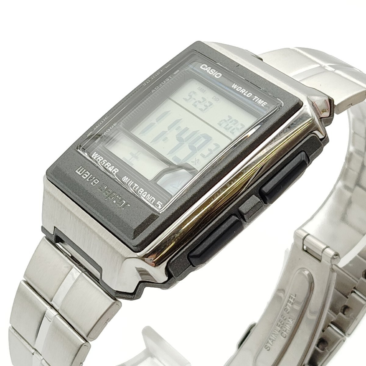 CASIO WV-59RD-1AJF Wave Ceptor Radio Controlled Silver Mens Digital Watch Japan