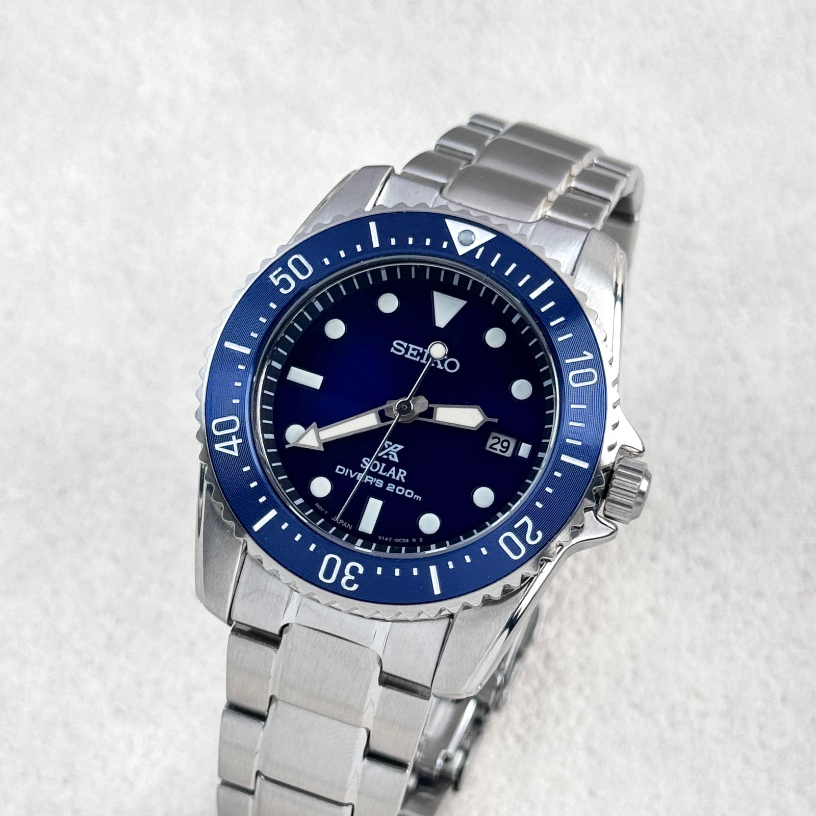 Seiko Men’s Prospex Sea SNE585 Blue Dial Stainless Steel Solar Dive Watch 38.5mm