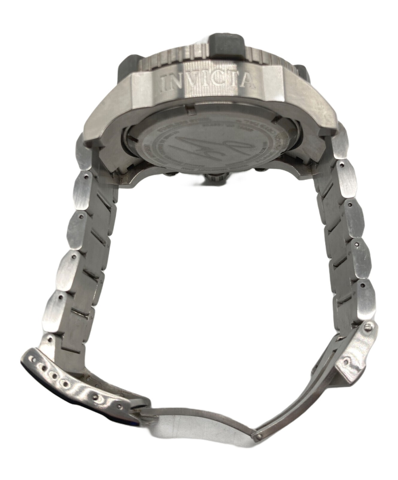 Invicta Authentic Mens Black Dial Silver Tone Bracelet Wristwatch 33714