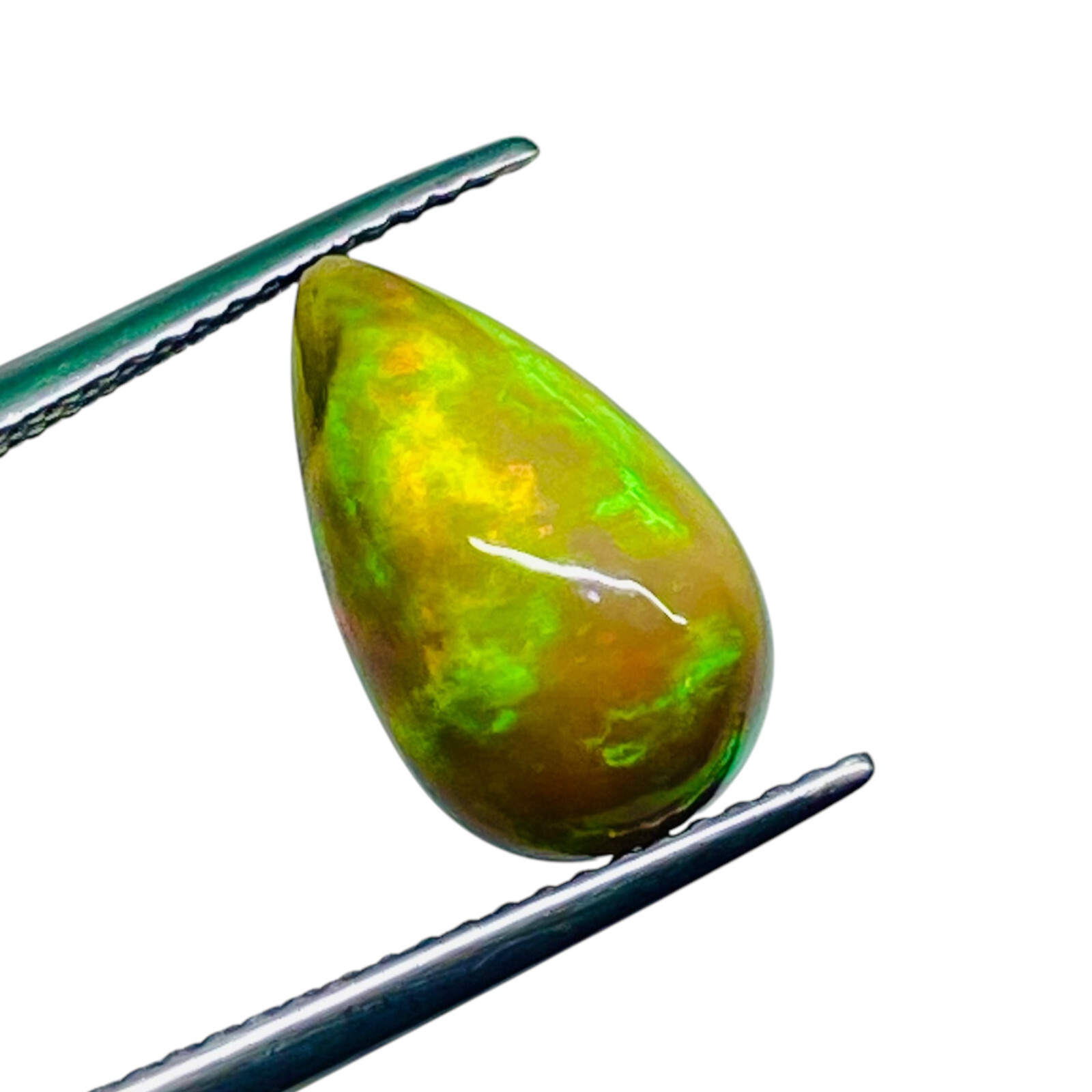 2.88 Ct Natural Ethiopian Black Opal 13.8x8mm Multi Fire Loose Cabochon Gemstone