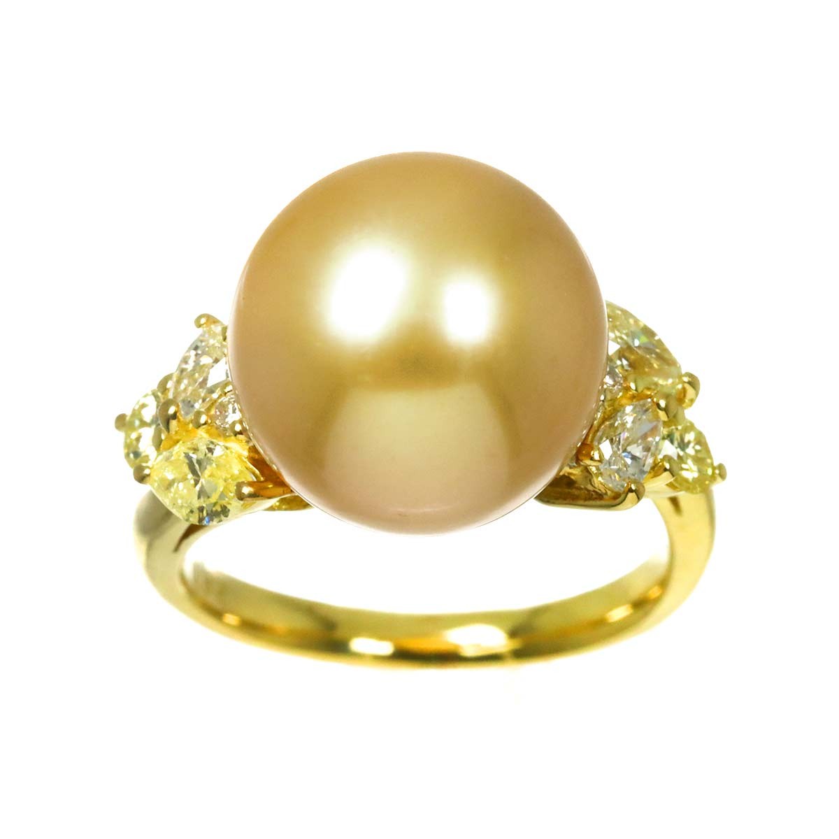South Sea pearl 12.7mm Diamond 0.82ct Ring 18K K18 YG 750 5.75-6(US) 90333493
