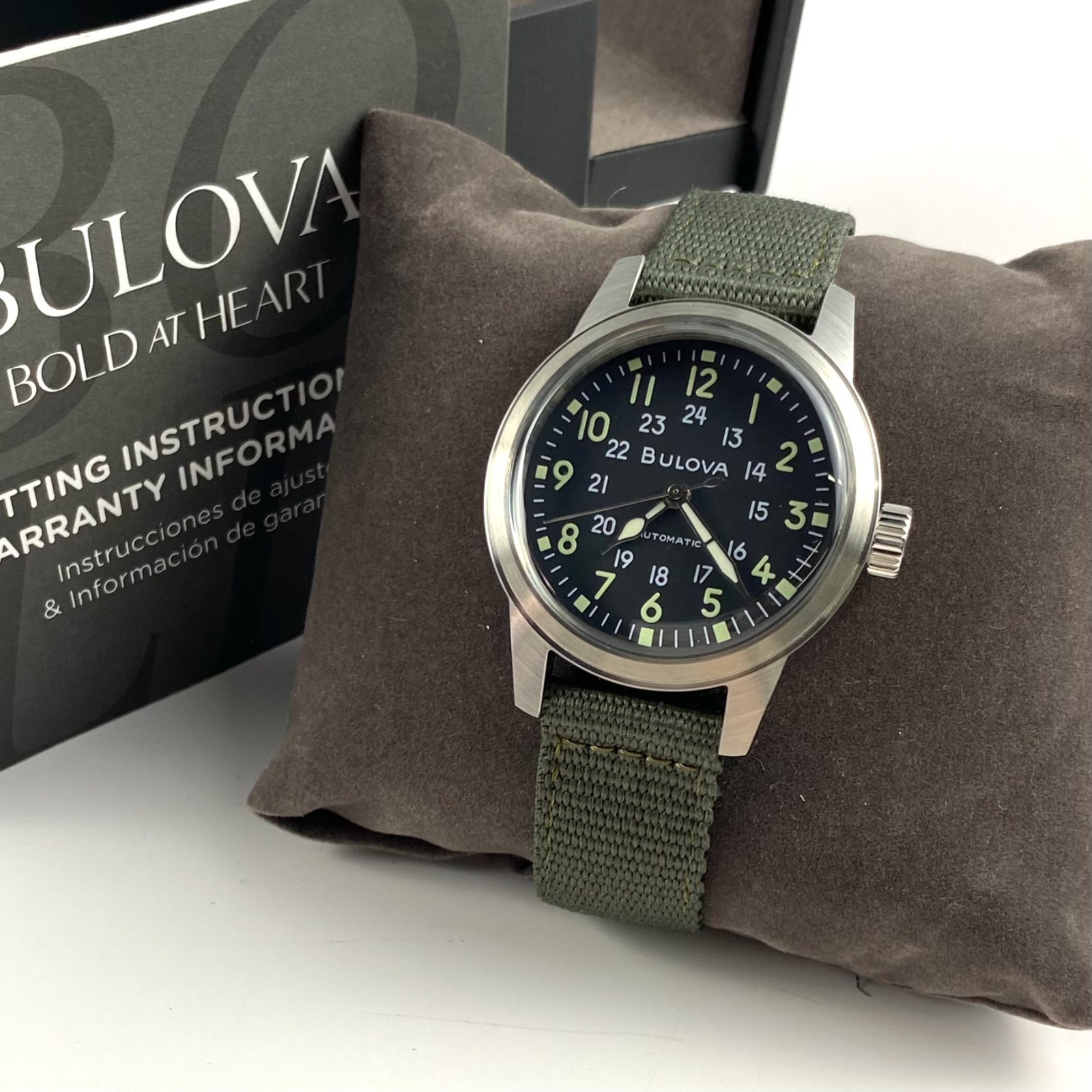 Bulova Hack Men’s 96A259 VWI Special Edition Automatic Black Dial Nylon Strap