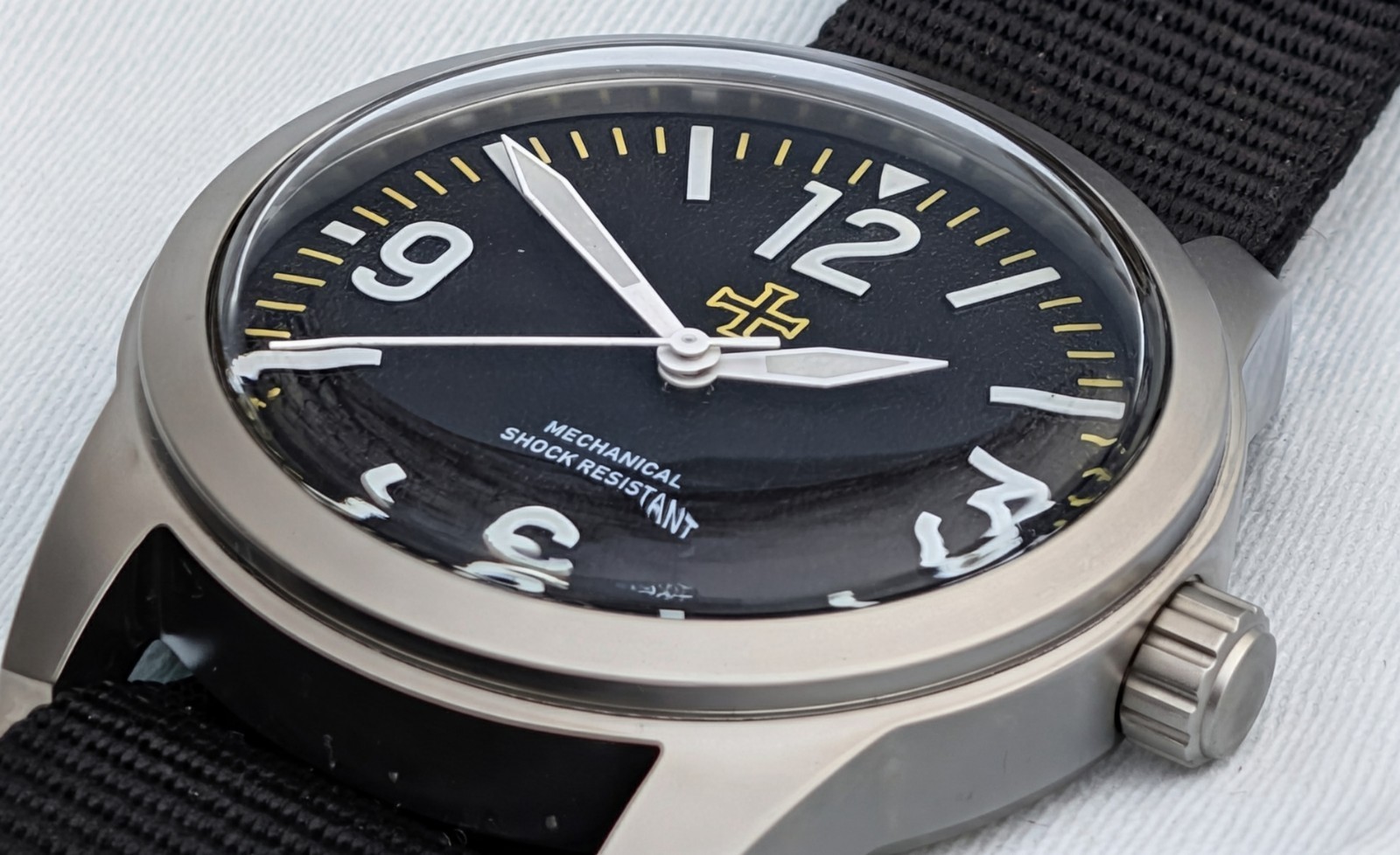 Toujours Pret Mechanical Military Field watch Blasted Stainless steel black 39mm