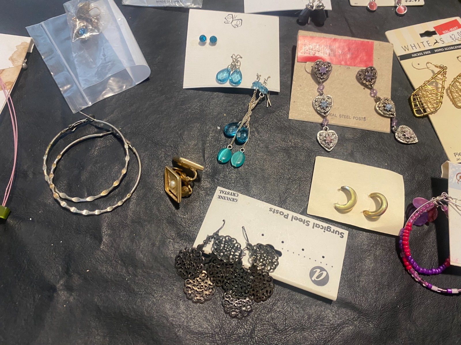 huge lot 80+ pairs earrings earring dangle stud hoop clip shop estate mix “R”