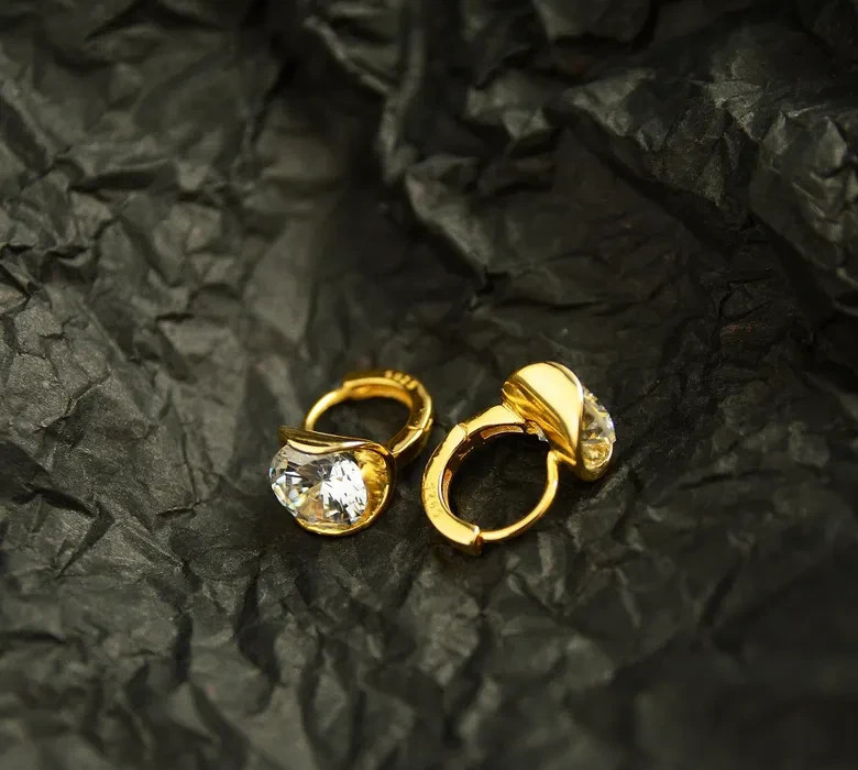2Ct Moissanite Dangle Hoop Earrings VVS1-D Excellent Cut 14K Yellow Gold Plated