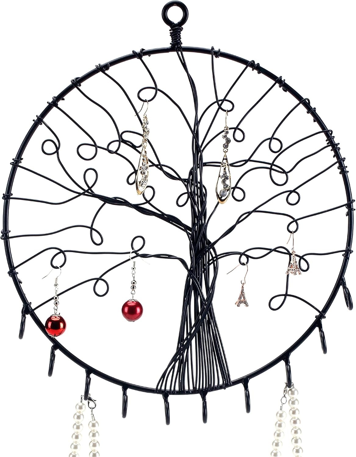 Jewelry Organizer – Wall Mounted Metal Scrollwork Design Necklace Holder