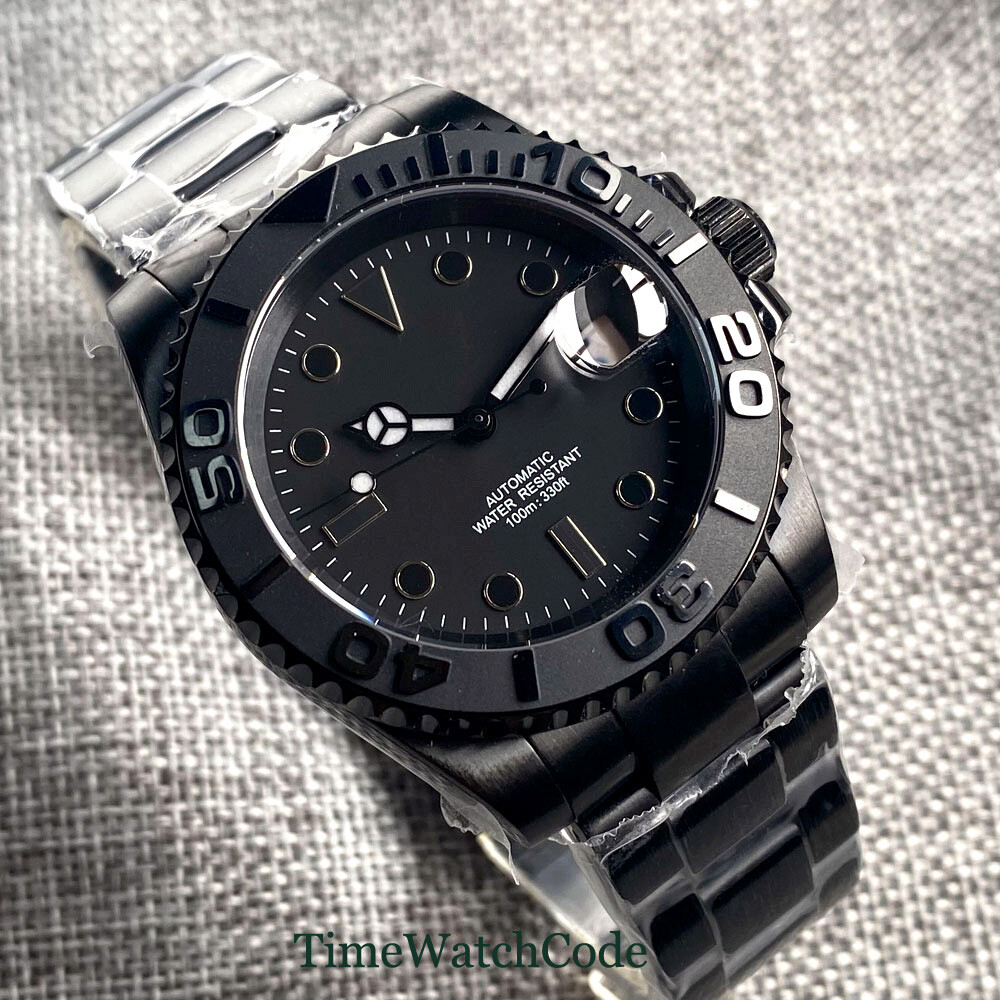 PVD Automatic Men’s Watch NH35 PT5000 Miyota8215 40mm Black Dial Sapphire Glass