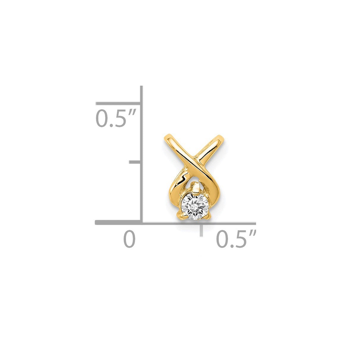 14k Yellow Gold 2.9mm VS Diamond Chain Slide Pendant