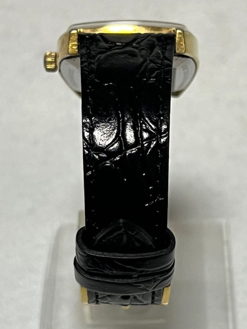 NIVADA Date Automatic 21-Jewel Gold Tone 30mm Black SEIKO Strap Watch 12H Power