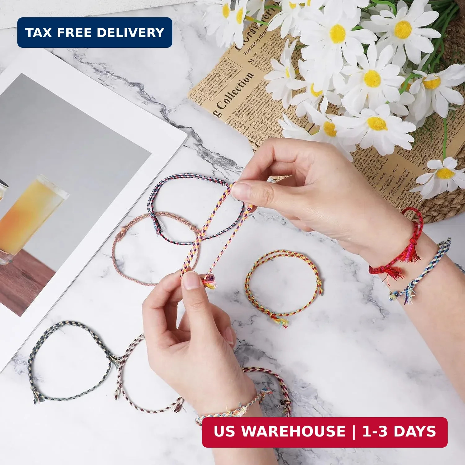 30 PCS Handmade Friendship Braided Bracelet, Woven Wrap Friendship Bracelets Adj