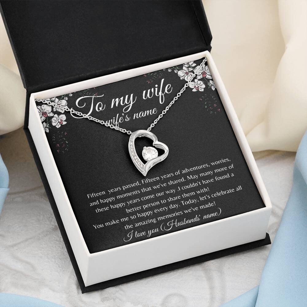 15th Anniversary Wife Necklace Gift Fiancée Girlfriend jewelry Gifts for Her