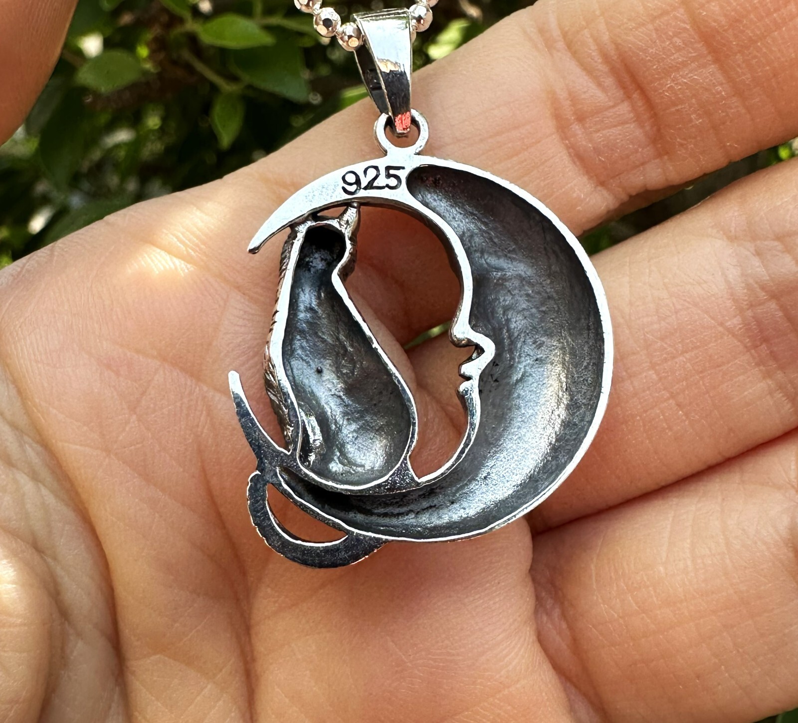 Cat & Crescent Moon Pendant STERLING SILVER 925 Magic Cat Magical Creature Witch