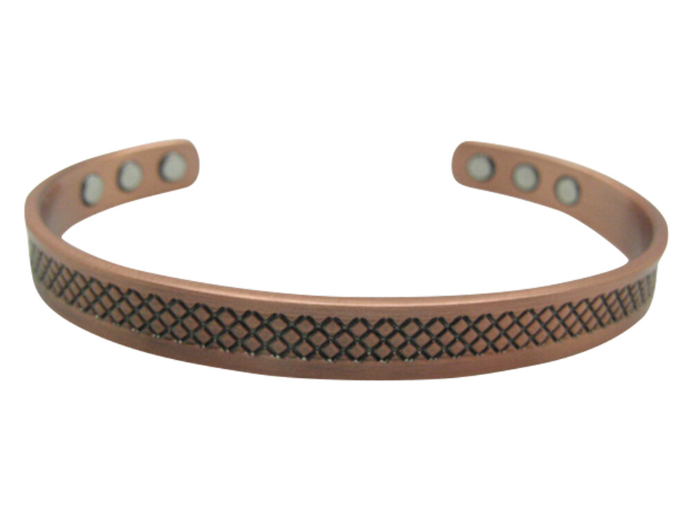 Men’s 8 Inch Solid Copper Magnetic Cuff Bracelet CBM297 – 1/4 of an inch wide.