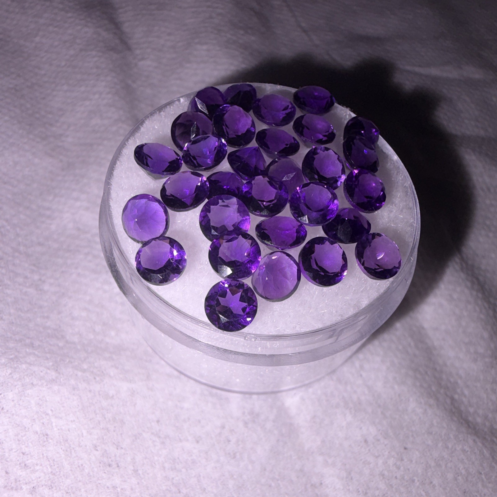 6.90ct Purple Amethyst Round Cut Faceted Loose Gemstones, Transparent #55628