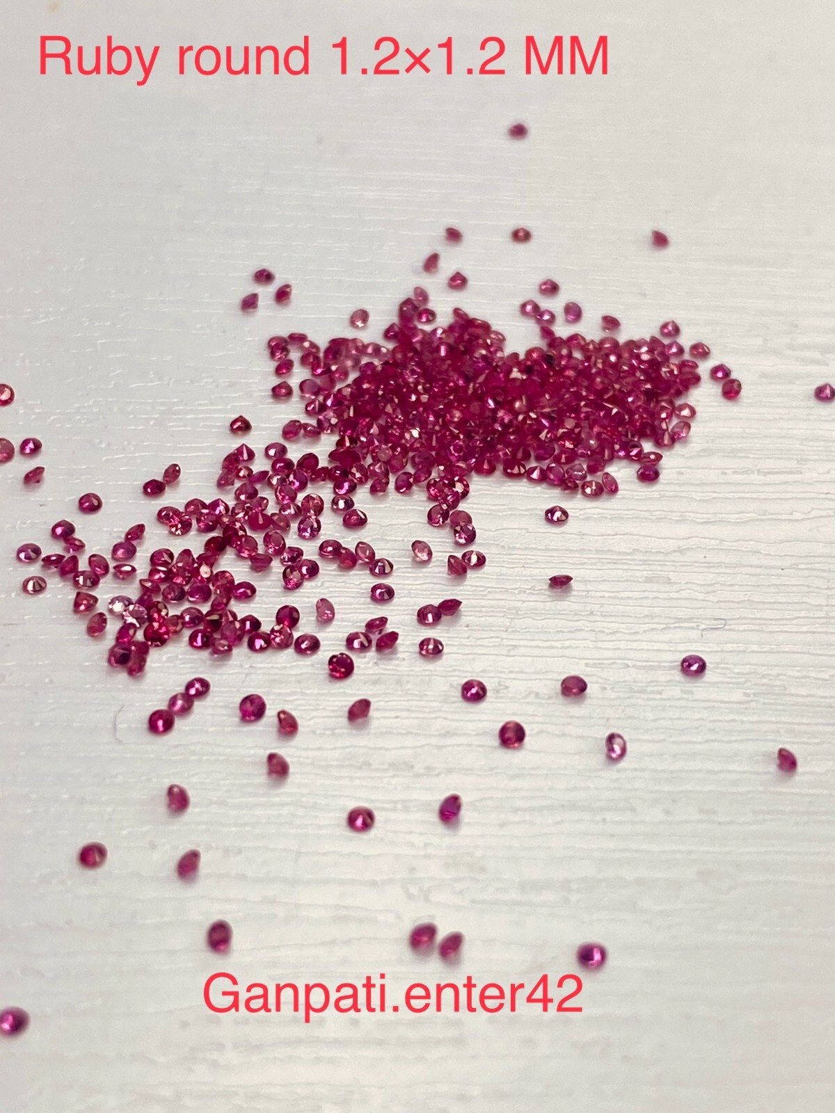 Natural Ruby Faceted Diamond Round Cut 1.2×1.2 MM 5 Pcs Lot Loose Gemstone E