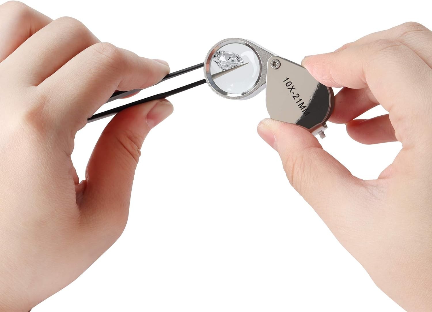Accurate Diamond Gem Tester with 10x Magnifier and Tweezers – Easy for All Users