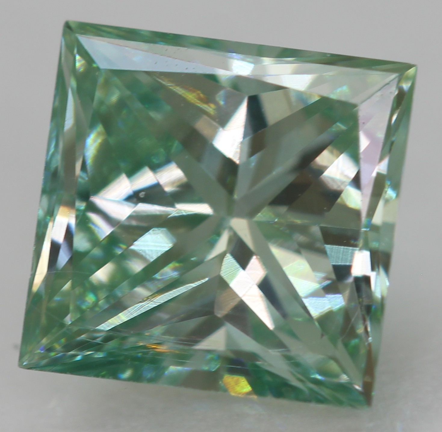 Cert 1.07 Carat Fancy Blue VVS1 Princess Natural Enhanced Diamond 5.94×5.83mm