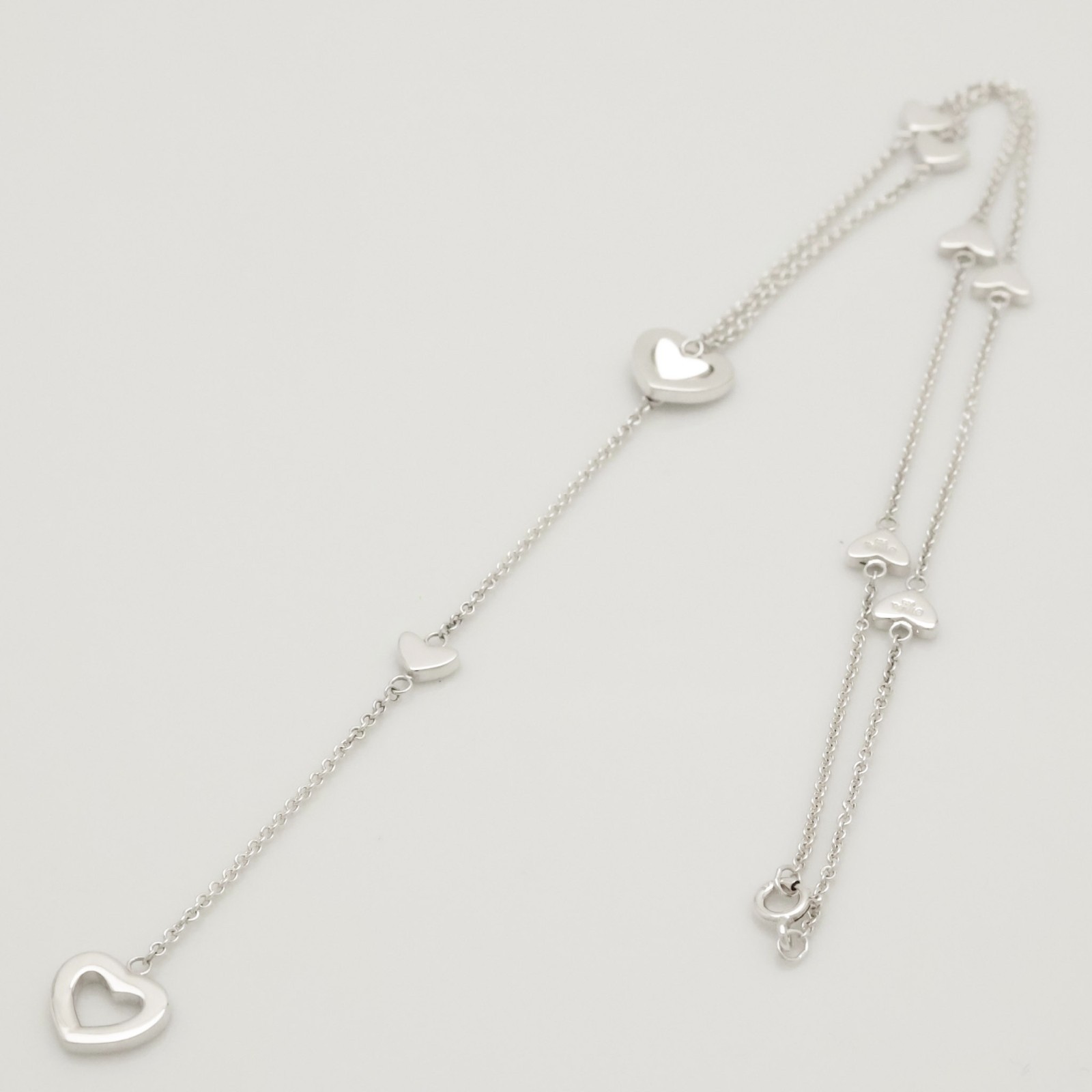 Authentic Tiffany & Co. Heart Link Lariat Pendant Necklace 19.3″ Silver w/Pouch