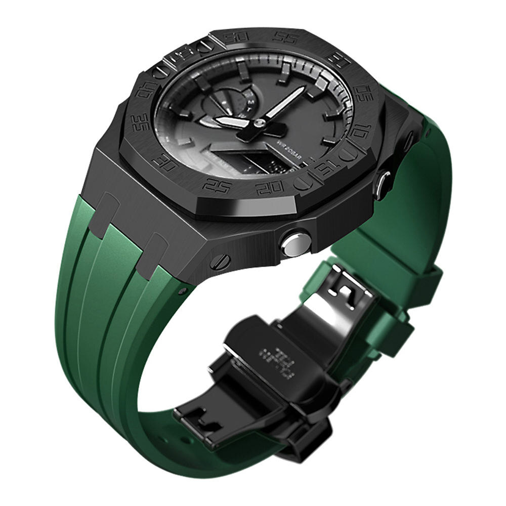 Premium Stainless Steel Case + Silicone Strap AP Mod Kit Set for G-Shock GA-2100