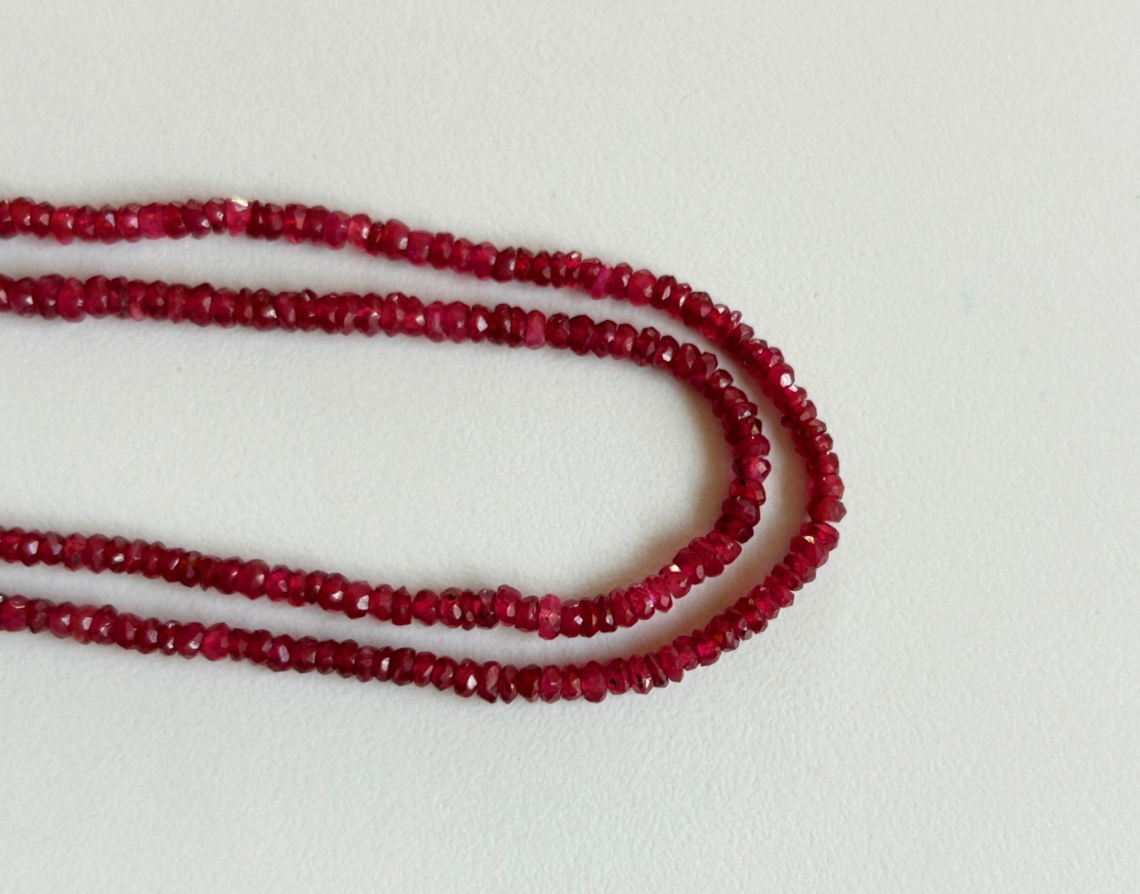 2.50 – 3 mm Natural Ruby loose Beads faceted 16″ strands Deep red bead rondelles