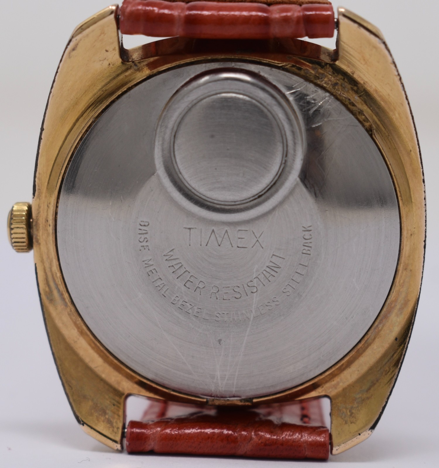 Vintage 1970s Mens Timex Electric Dynabeat Wristwatch Gold Plated, Gradient Dial
