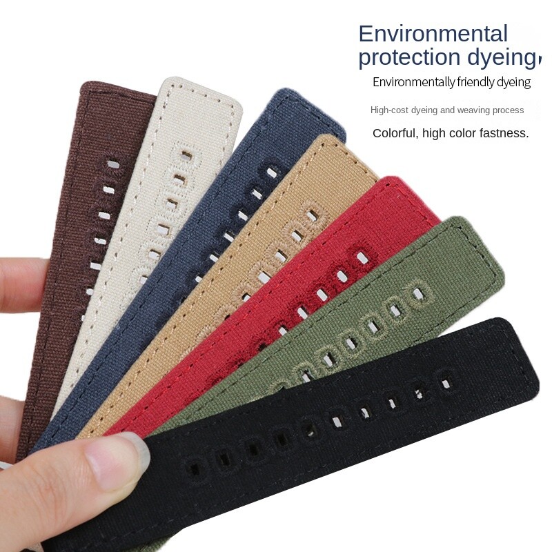 High Quality Woven Canvas Field Sport Quick Release Watch Band Strap18 20 22mm