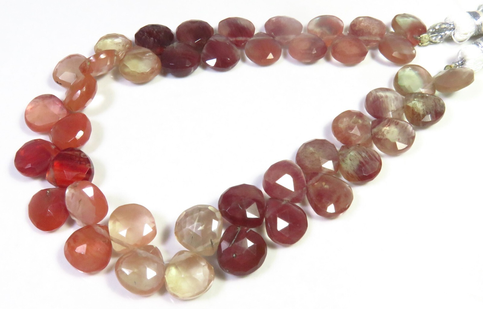 Andesine Labradorite Heart Natural Gems Faceted Beads 8-8.5mm 8″Strand LC-1322