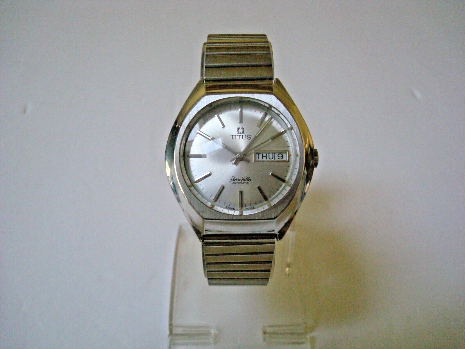 Titus Pierre Vallee Men”s Automatic SS Watch ETA 2879 DD QS Titus Band 5xSigned